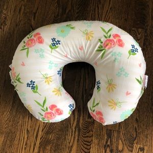 Boppy Pillow with Floral Stripe Cover